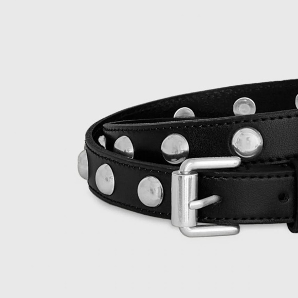 Rebecca Minkoff Black Genuine Leather Milan Dome Studded Belt Adjustable main image 7